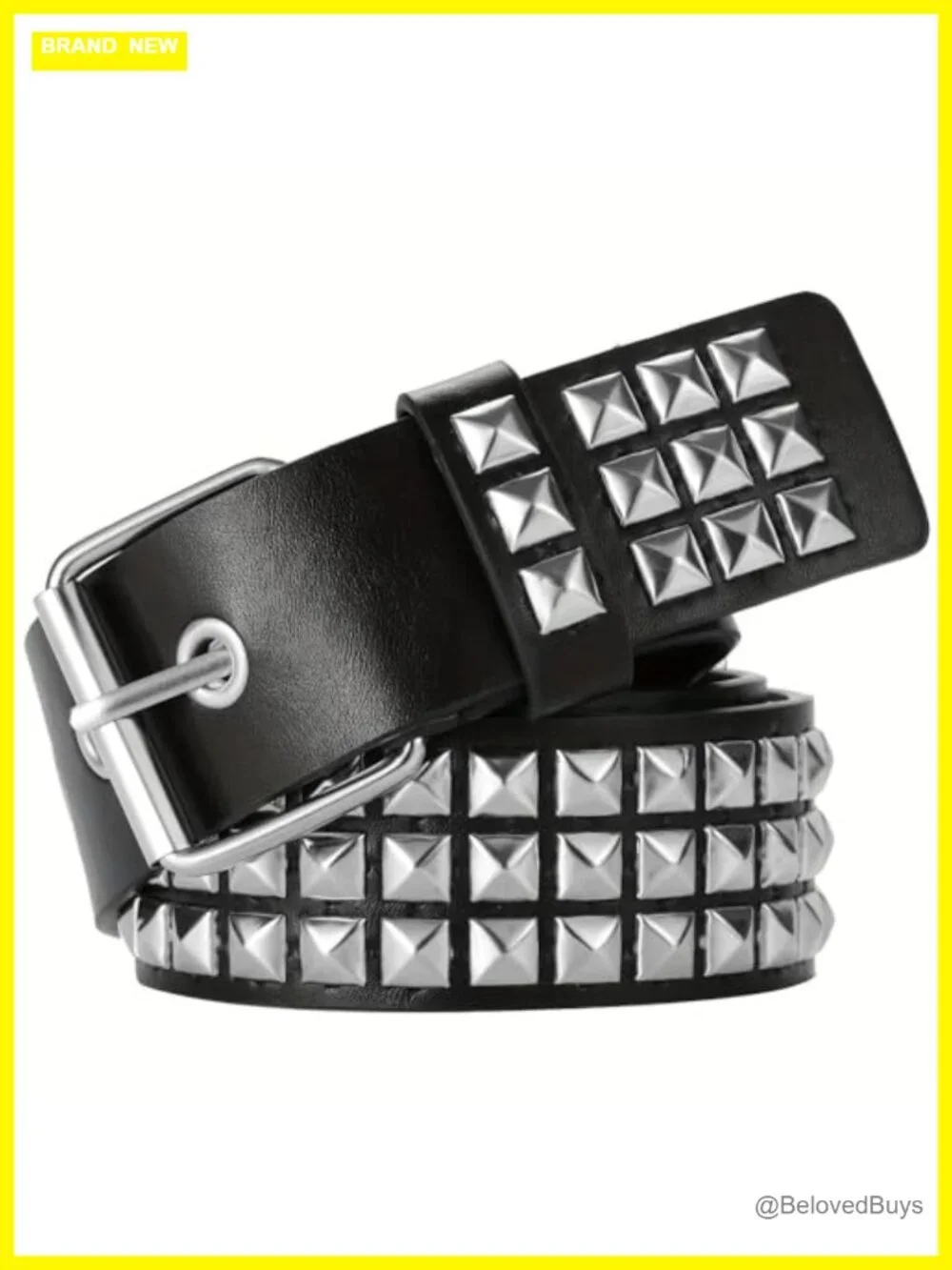 Punk Studded Belt Faux Leather Gothic Rocker Waist Adjustable